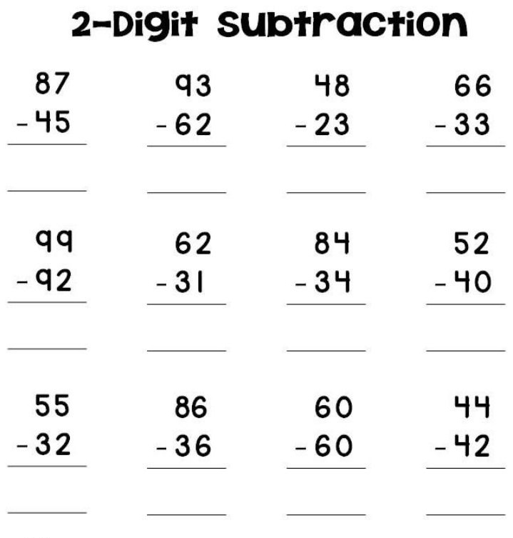 2-Digit Subtraction