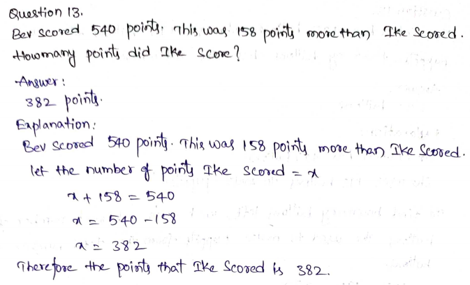 Go Math Grade 3 Answer Key Chapter 1 Addition and Subtraction within 1,000 Page 71 Q13
