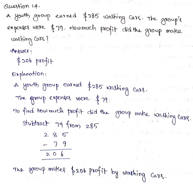 Go Math Grade 3 Answer Key Chapter 1 Addition and Subtraction within 1,000 Page 71 Q14