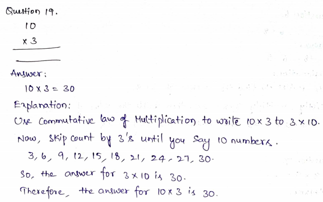Go Math Grade 3 Answer Key Chapter 4 Multiplication Facts and Strategies Page 207 Q19