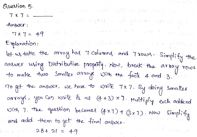 Go Math Grade 3 Answer Key Chapter 4 Multiplication Facts and Strategies Page 219 Q5