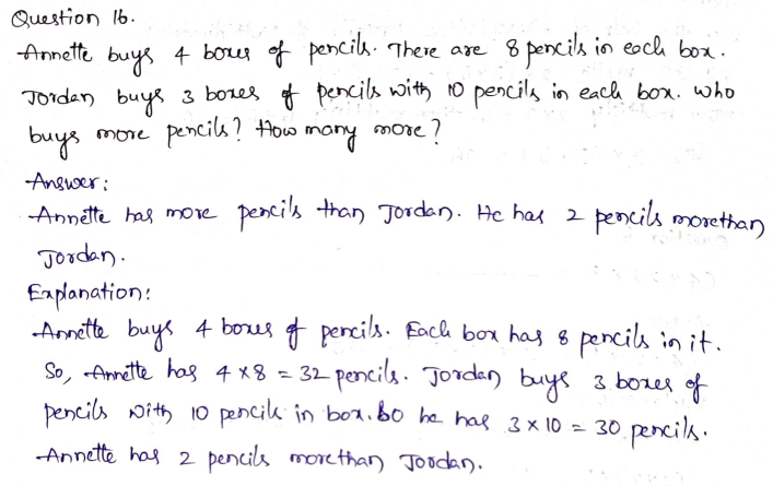 Go Math Grade 3 Answer Key Chapter 4 Multiplication Facts and Strategies Page 222 Q16