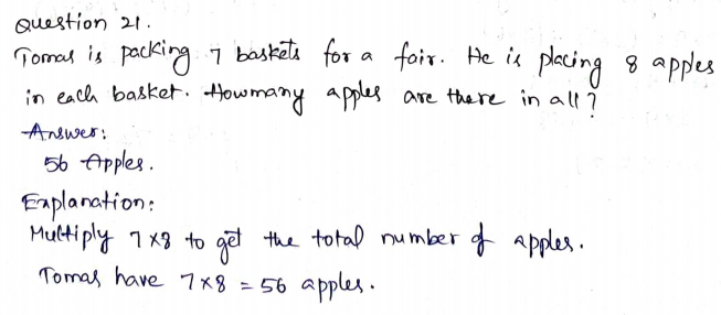 Go Math Grade 3 Answer Key Chapter 4 Multiplication Facts and Strategies Page 239 Q21