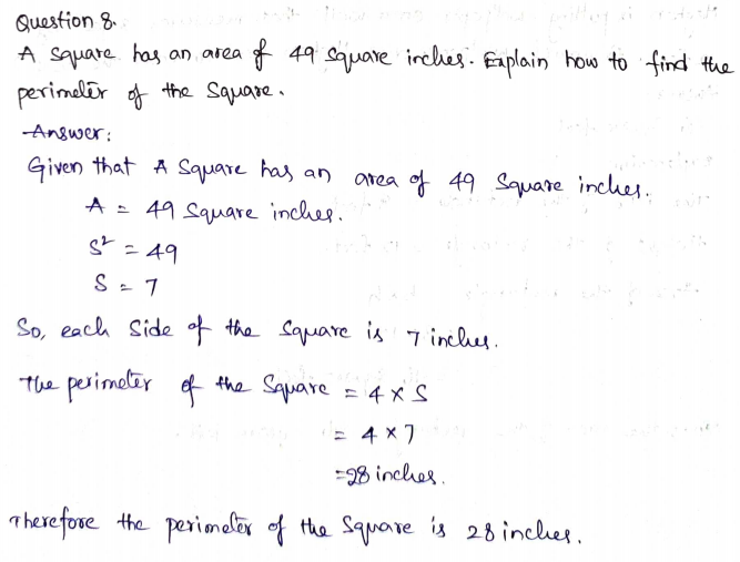 Go Math Grade 4 Answer Key Chapter 13 Algebra Perimeter and Area Page 739 Q8