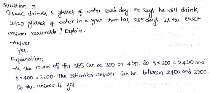 Go Math Grade 4 Answer Key Chapter 2 Multiply by 1-Digit Numbers Page 85 Q13