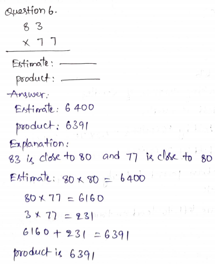 Go Math Grade 4 Answer Key Chapter 3 Multiply 2-Digit Numbers Page 175 Q6