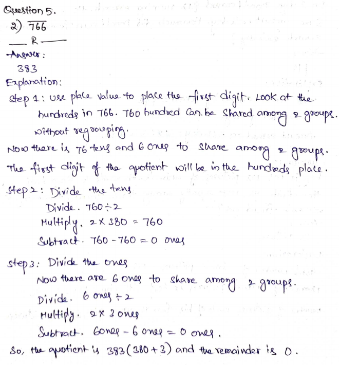 Go Math Grade 4 Answer Key Chapter 4 Divide by 1-Digit Numbers Page 257 Q5