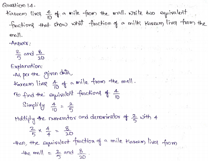 Go Math Grade 4 Answer Key Chapter 6 Fraction Equivalence and Comparison Page 337 Q14
