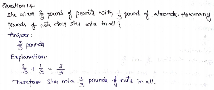 Go Math Grade 4 Answer Key Chapter 7 Add and Subtract Fractions Page 401 Q14