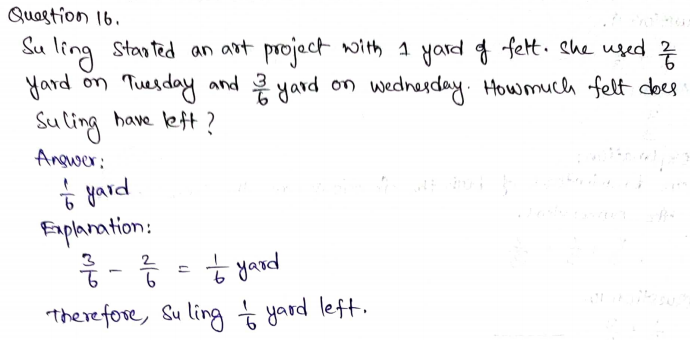 Go Math Grade 4 Answer Key Chapter 7 Add and Subtract Fractions Page 416 Q16