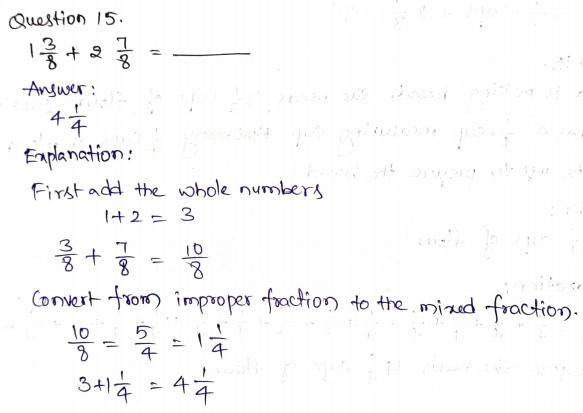 Go Math Grade 4 Answer Key Chapter 7 Add and Subtract Fractions Page 425 Q15