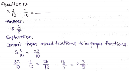 Go Math Grade 4 Answer Key Chapter 7 Add and Subtract Fractions Page 431 Q10