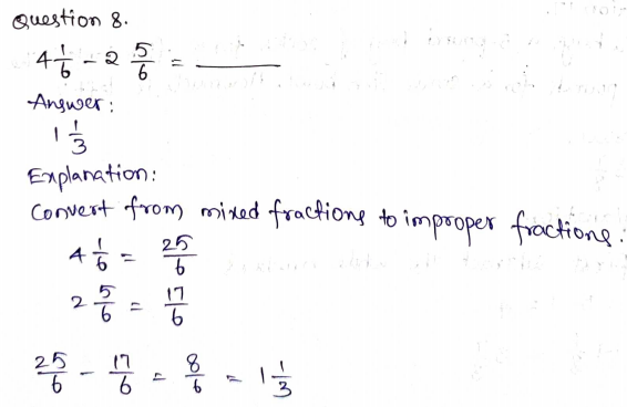 Go Math Grade 4 Answer Key Chapter 7 Add and Subtract Fractions Page 431 Q8