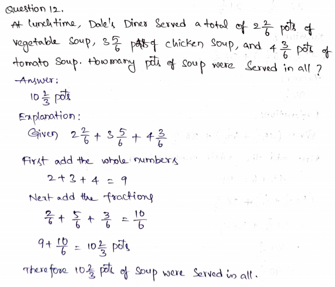 Go Math Grade 4 Answer Key Chapter 7 Add and Subtract Fractions Page 437 Q12