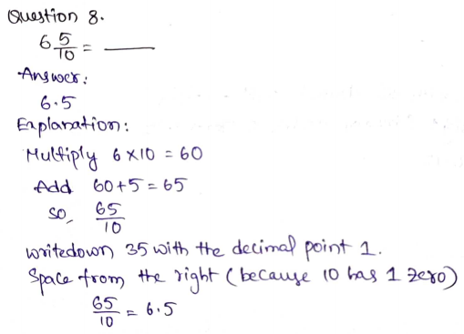 Go Math Grade 4 Answer Key Chapter 9 Relate Fractions and Decimals Page 499 Q8