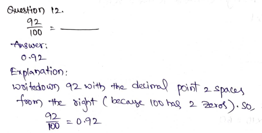 Go Math Grade 4 Answer Key Chapter 9 Relate Fractions and Decimals Page 503 Q12