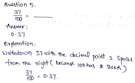 Go Math Grade 4 Answer Key Chapter 9 Relate Fractions and Decimals Page 505 Q5