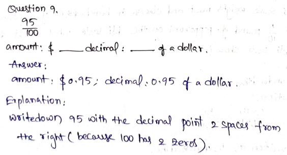 Go Math Grade 4 Answer Key Chapter 9 Relate Fractions and Decimals Page 525 Q9