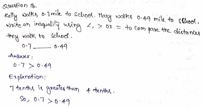 Go Math Grade 4 Answer Key Chapter 9 Relate Fractions and Decimals Page 537 Q16