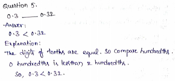 Go Math Grade 4 Answer Key Chapter 9 Relate Fractions and Decimals Page 537 Q5