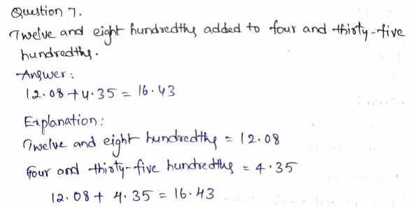 Go Math Grade 5 Answer Key Chapter 3 Add and Subtract Decimals Page 141 Q7
