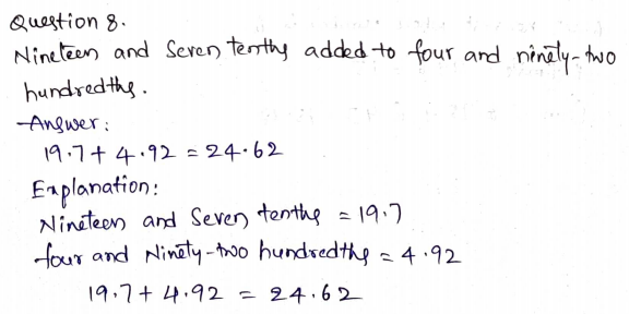 Go Math Grade 5 Answer Key Chapter 3 Add and Subtract Decimals Page 141 Q8