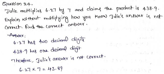 Go Math Grade 5 Answer Key Chapter 4 Multiply Decimals Page 172 Q24