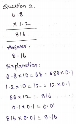 Go Math Grade 5 Answer Key Chapter 4 Multiply Decimals Page 188 Q2