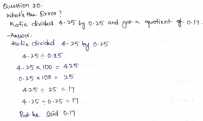 Go Math Grade 5 Answer Key Chapter 5 Divide Decimals Page 226 Q20