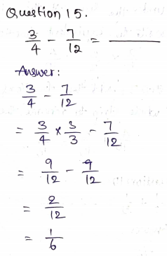 Go Math Grade 5 Answer Key Chapter 6 Add and Subtract Fractions with Unlike Denominators Page 249 Q15