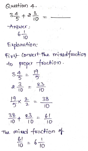 Go Math Grade 5 Answer Key Chapter 6 Add and Subtract Fractions with Unlike Denominators Page 266 Q4