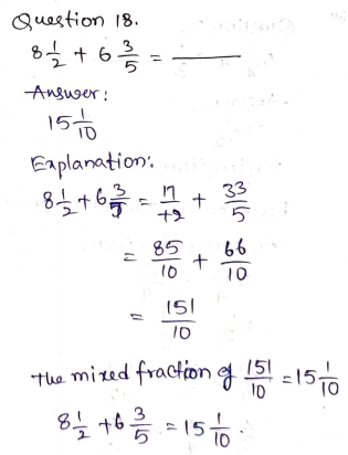 Go Math Grade 5 Answer Key Chapter 6 Add and Subtract Fractions with Unlike Denominators Page 267 Q18