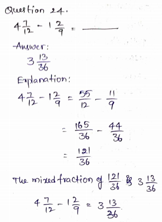 Go Math Grade 5 Answer Key Chapter 6 Add and Subtract Fractions with Unlike Denominators Page 267 Q24