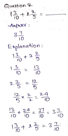 Go Math Grade 5 Answer Key Chapter 6 Add and Subtract Fractions with Unlike Denominators Page 267 Q8