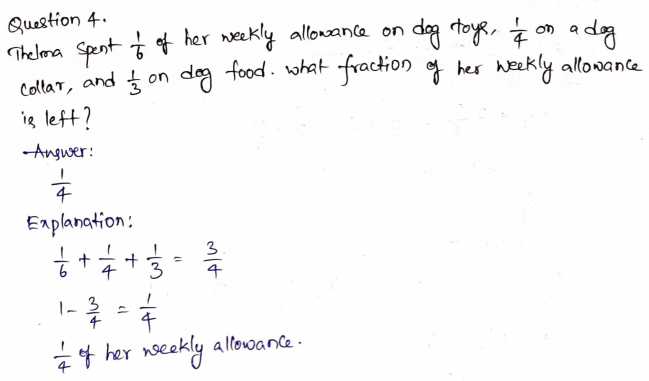 Go Math Grade 5 Answer Key Chapter 6 Add and Subtract Fractions with Unlike Denominators Page 279 Q4