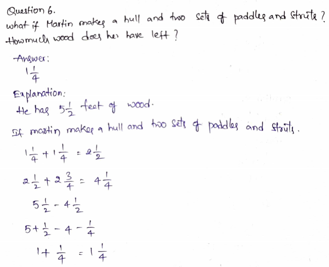 Go Math Grade 5 Answer Key Chapter 6 Add and Subtract Fractions with Unlike Denominators Page 280 Q6