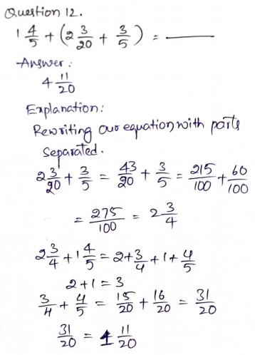Go Math Grade 5 Answer Key Chapter 6 Add and Subtract Fractions with Unlike Denominators Page 285 Q12