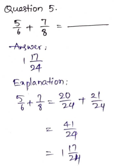 Go Math Grade 5 Answer Key Chapter 6 Add and Subtract Fractions with Unlike Denominators Page 285 Q5
