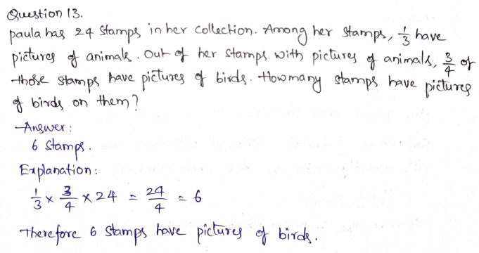 Go Math Grade 5 Answer Key Chapter 7 Multiply Fractions Page 294 Q13