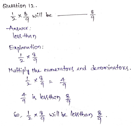 Go Math Grade 5 Answer Key Chapter 7 Multiply Fractions Page 333 Q12