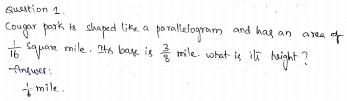 Go Math Grade 6 Answer Key Chapter 10 Area of Parallelograms Page 538 Q1
