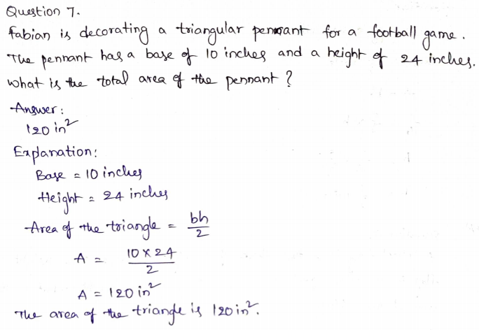 Go Math Grade 6 Answer Key Chapter 10 Area of Parallelograms Page 543 Q7