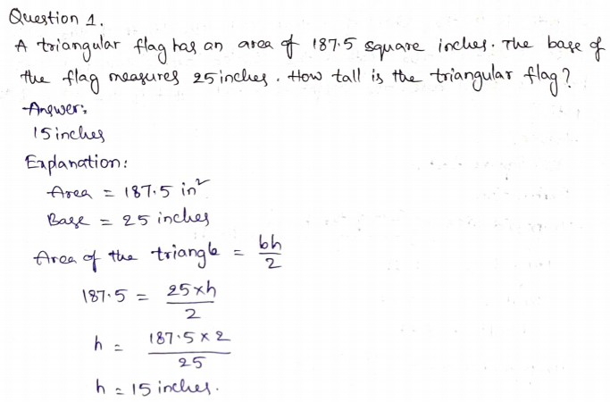 Go Math Grade 6 Answer Key Chapter 10 Area of Parallelograms Page 550 Q1