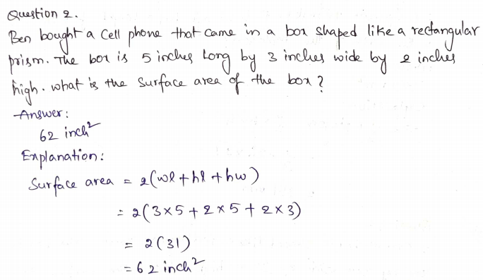 Go Math Grade 6 Answer Key Chapter 11 Surface Area and Volume Page 608 Q2