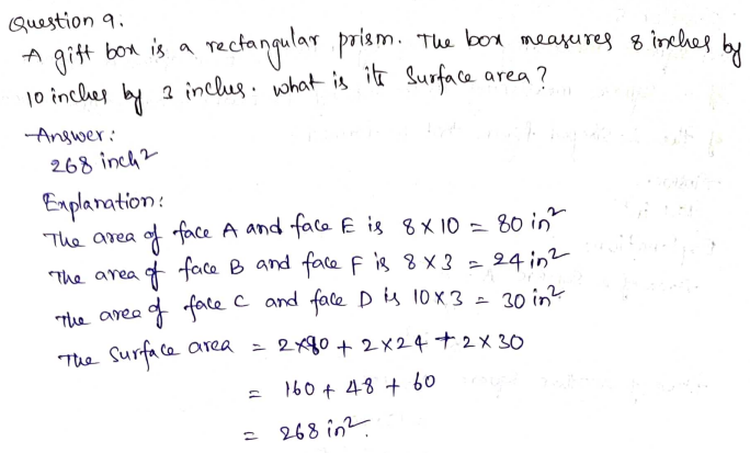 Go Math Grade 6 Answer Key Chapter 11 Surface Area and Volume Page 612 Q9