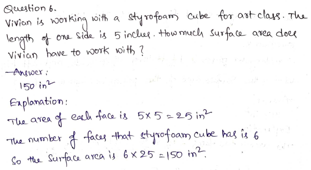 Go Math Grade 6 Answer Key Chapter 11 Surface Area and Volume Page 613 Q6