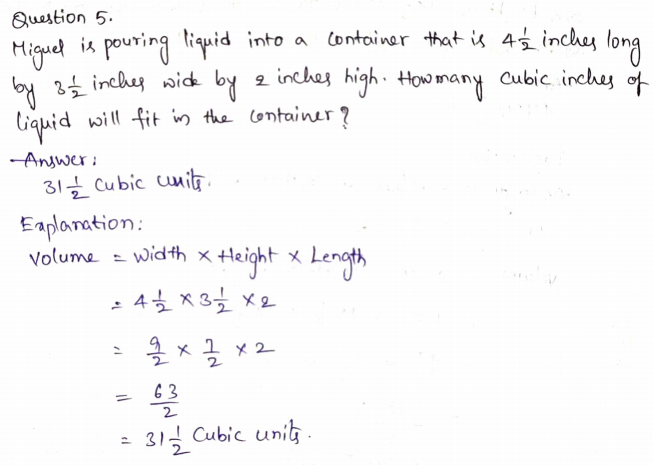 Go Math Grade 6 Answer Key Chapter 11 Surface Area and Volume Page 627 Q5