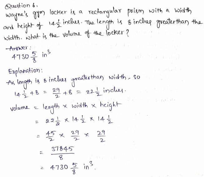 Go Math Grade 6 Answer Key Chapter 11 Surface Area and Volume Page 631 Q6