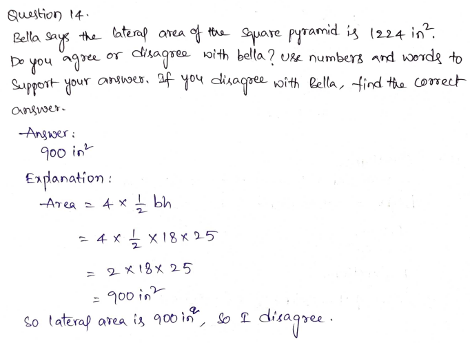 Go Math Grade 6 Answer Key Chapter 11 Surface Area and Volume Page 645 Q14