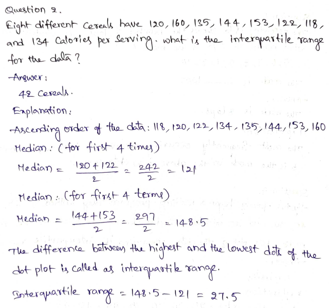 Go Math Grade 6 Answer Key Chapter 13 Variability and Data Distributions Page 730 Q2